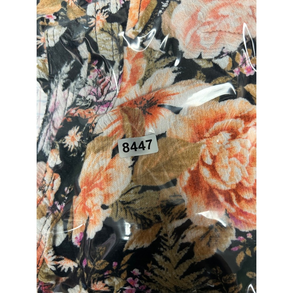 Cottagecore Torrid Womens 2X Black Orange Floral V-Neck Rayon Tank Top Blouse - Picture 9 of 9
